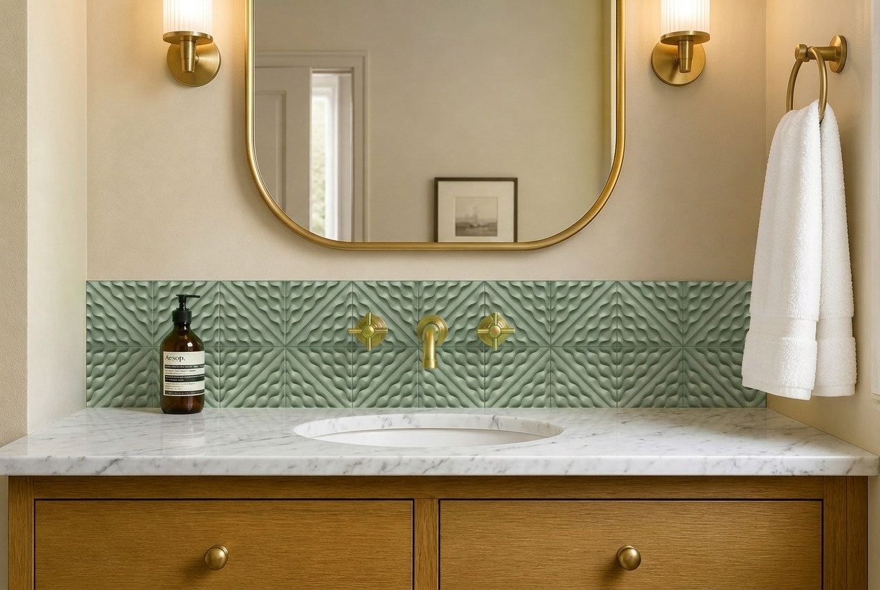 cell in sage — bathroom room concept