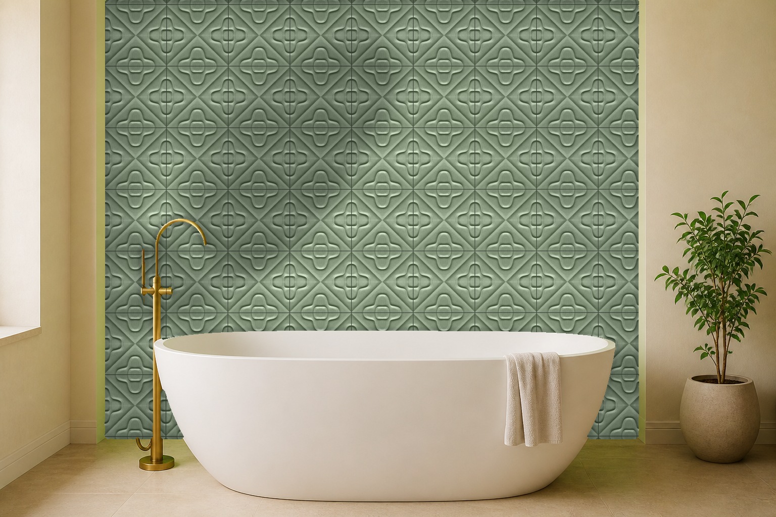 open in sage — bathroom room concept