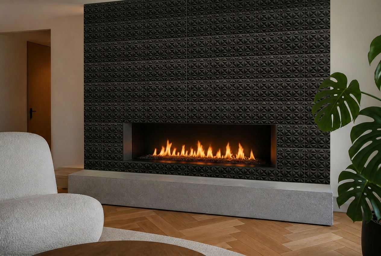 scoop in charcoal — fireplace room concept